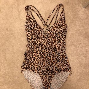 NWOT Animal print one piece bathing suit, Large